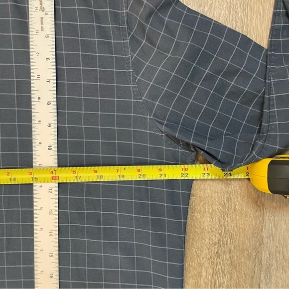 Theory Shirt Adult Large Gray Black Plaid Lightweight Button Up Cotton Mens - Picture 7 of 16